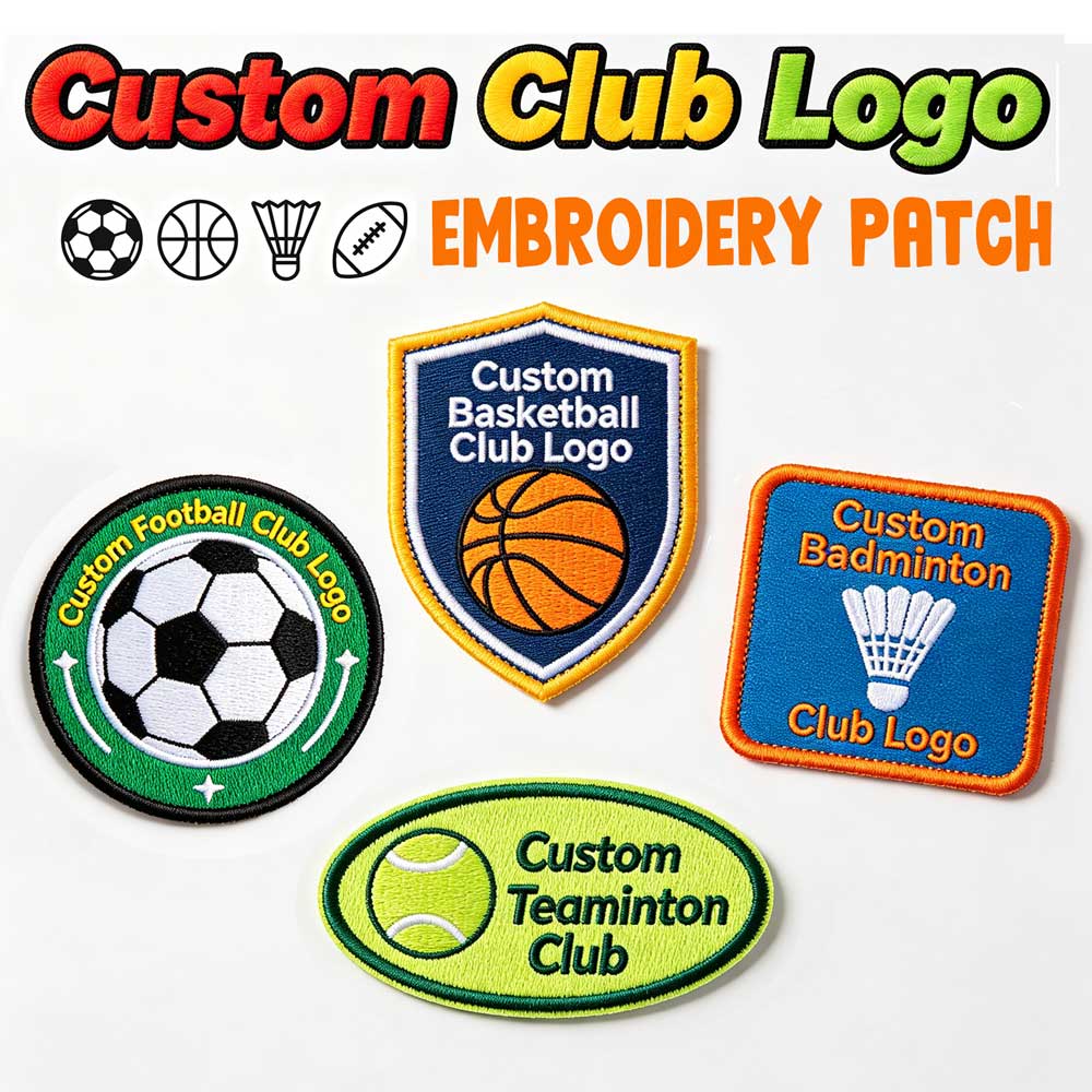 Badminton Club Logo - Patch Ricamata Personalizzata per Club, Distintivo